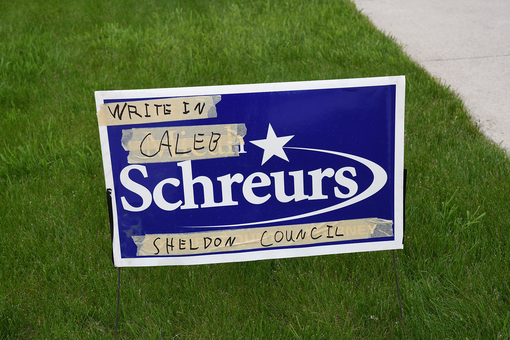 Caleb Schreurs yard sign